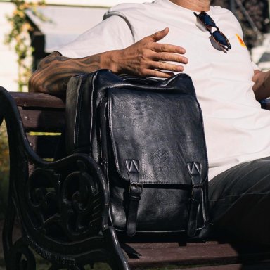 MOCHILA MOVAC URBAN PORTA NOTEBOOK DE CUERO ECOLÓGICO IMPERMEABLE DE GRAN CAPACIDAD - 5