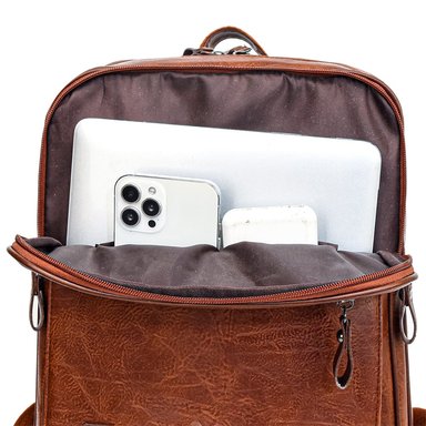 MOCHILA MOVAC ELITÉ DE CUERO PU ELEGANTE MULTIFUNCIONAL GRAN CAPACIDAD - 7