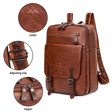 MOCHILA MOVAC ELITÉ DE CUERO PU ELEGANTE MULTIFUNCIONAL GRAN CAPACIDAD - 9