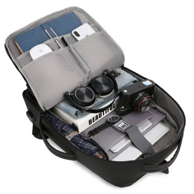MOCHILA MOVAC ESSNECE ANTIRROBO IMPERMEABLE UNISEX GRAN CAPACIDAD PUERTO USB - 5