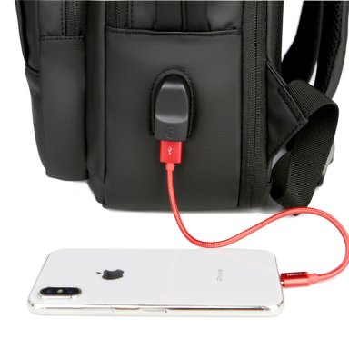 MOCHILA MOVAC ESSNECE ANTIRROBO IMPERMEABLE UNISEX GRAN CAPACIDAD PUERTO USB - 6