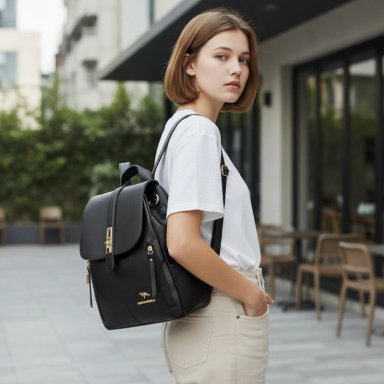 MOCHILA MUJER CUERO PU ANTIRROBO ALTA CALIDAD GRAN CAPACIDAD - 2
