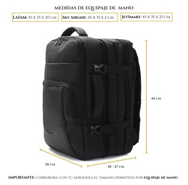 MOCHILA MALETA MOVAC CARRY ON DE VIAJE EXPANDIBLE 26L-36L IMPERMEABLE EQUIPAJE DE MANO - 7