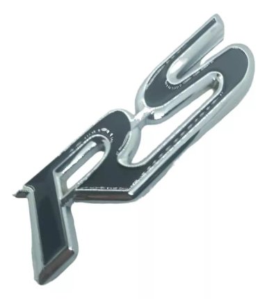 EMBLEMA PARRILLA APERNADO METÁLICO MODELO RS PARA AUTO NEGRO - 1