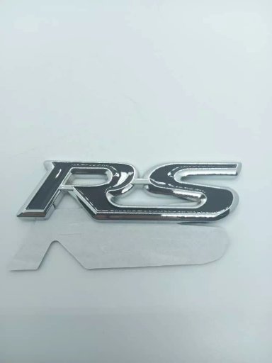 EMBLEMA PARRILLA APERNADO METÁLICO MODELO RS PARA AUTO NEGRO - 2
