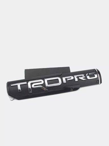 EMBLEMA INSIGNIA 3D TRD PRO ETIQUETA NEGRO LETRA PLATA - 1