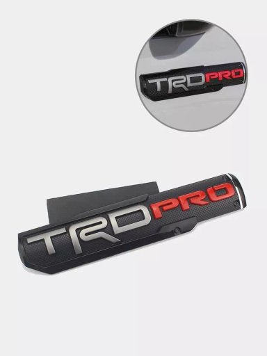 EMBLEMA INSIGNIA 3D TRD PRO ETIQUETA NEGRO LETRA GRIS Y ROJO - 2