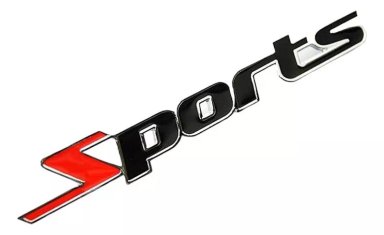 EMBLEMA INSIGNIA DE METAL AUTOS 3D LETRAS SPORTS - 1