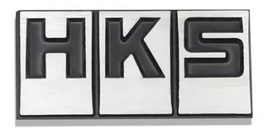 EMBLEMA PEGATINA ADHESIVO METÁLICO MODELO HKS LETRA NEGRA - 2