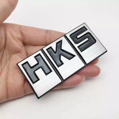 EMBLEMA PEGATINA ADHESIVO METÁLICO MODELO HKS LETRA NEGRA - 3
