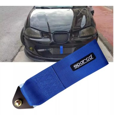 CINTA CORREA GANCHO REMOLQUE ARRASTRE TOW STRAP SPARCO AZUL - 2