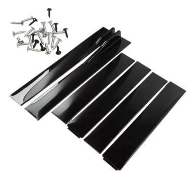 FALDON LATERAL 6 PIEZ DIFUSOR UNIVERSAL AUTO NEGRO BRILLANTE - 1