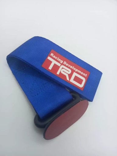 CINTA CORREA REMOLQUE ARRASTRE TOW STRAP TRD AZUL ADHESIVA - 1