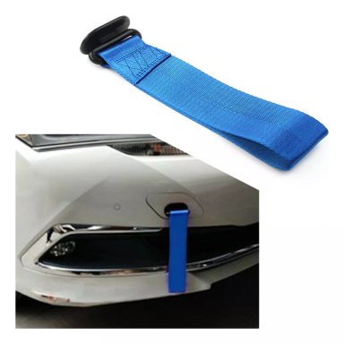 CINTA CORREA REMOLQUE ARRASTRE TOW STRAP TRD AZUL ADHESIVA - 4