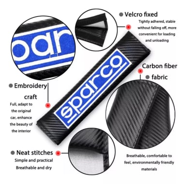 CUBRE CINTURÓN SEGURIDAD AUTO ALMOHADILLA SPARCO AZUL - 3