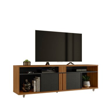 RACK TV CASEN 70 PULGADAS 2P CAFÉ OSCURO - 1
