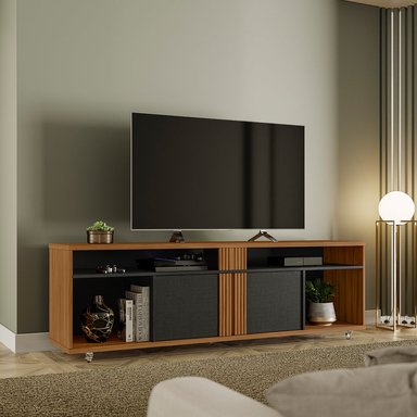 RACK TV CASEN 70 PULGADAS 2P CAFÉ OSCURO - 4