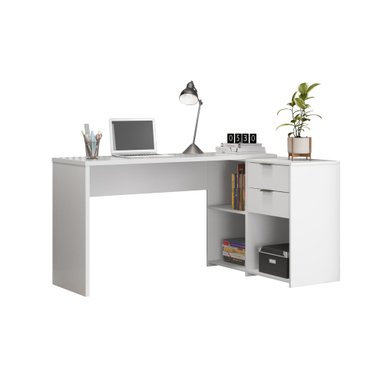 ESCRITORIO 2 CAJONES LOURDES BLANCO - 6