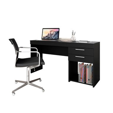 ESCRITORIO 2 CAJONES NIZA NEGRO - 1