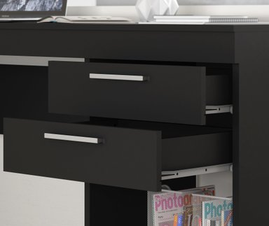 ESCRITORIO 2 CAJONES NIZA NEGRO - 5