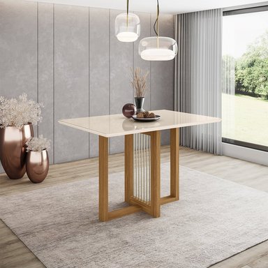 JUEGO DE COMEDOR 4 SILLAS HOME MOBILI ACAI BEIGE - 5