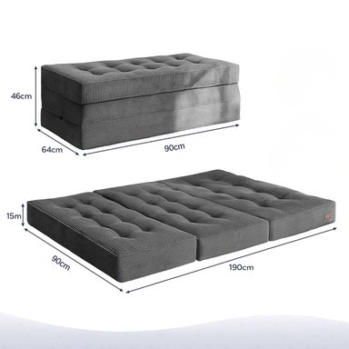 Sofa Colchoneta Plegable De Tres Piezas 190cmx90cm - 2