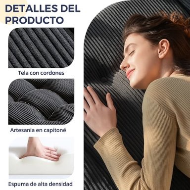 Sofa Colchoneta Plegable De Tres Piezas 190cmx90cm - 4