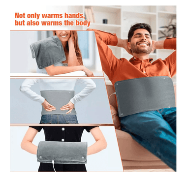 ALMOHADILLA RIQUI CALIENTA CUERPO CAMA MANOS MANTA ELECTRICA USB GRIS - 6