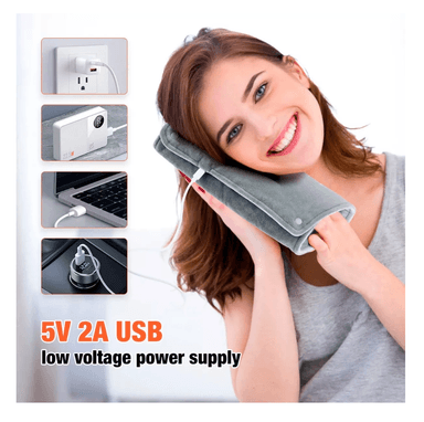 ALMOHADILLA RIQUI CALIENTA CUERPO CAMA MANOS MANTA ELECTRICA USB GRIS - 7