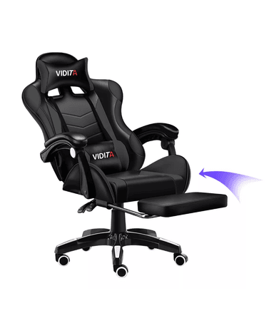 SILLA RIQUI NEGRO GAMER VIDITA ERGONÓMICA NEGRA CON TAPIZADO DE POLIURETANO - 1