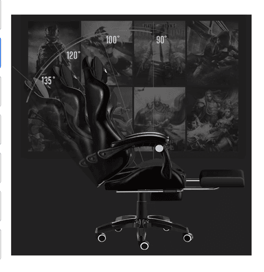 SILLA RIQUI NEGRO GAMER VIDITA ERGONÓMICA NEGRA CON TAPIZADO DE POLIURETANO - 3
