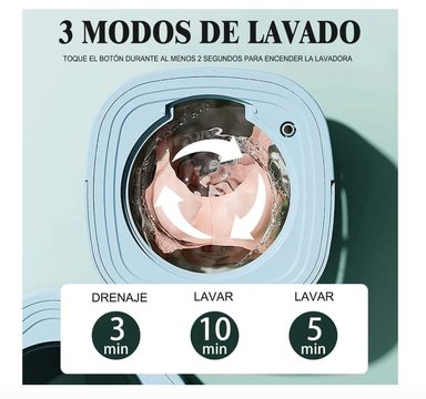 MINI LAVADORA RIQUI PORTATIL PLEGABLE CENTRIFUGADO ROPA PEQUEÑA. - 4