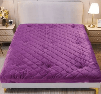CUBRECOLCHÓN RIQUI 2 PLAZAS VIOLETA PLUSH ACOLCHADO RM3 - 1