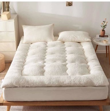 CUBRECOLCHÓN RIQUI 2 PLAZAS ALGODÓN BLANCO ACOLCHADO + FUNDAS - 1