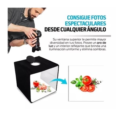 ESTUDIO FOTOGRÁFICO PORTÁTIL RIQUI 40X40 - CAJA DE LUZ PARA FOTO - 7