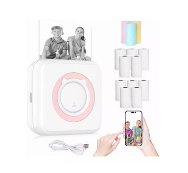 MINI IMPRESORA TÉRMICA PORTÁTIL BLUETOOTH + 13 ROLL PAPEL - 1