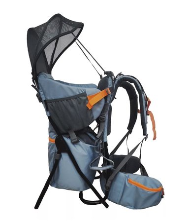 MOCHILA RIQUI PORTABEBÉ + TECHO INCLUIDO TREKKING ATAKAMA OUTDOOR CELESTE - 1