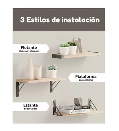 REPISAS RIQUI FLOTANTES MADERA - 5
