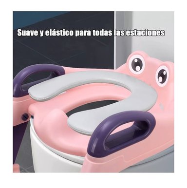 ASIENTO RIQUI ENTRENADOR BAÑO CON ESCALERA Y AGARRADERA NIÑOS MORADO ENTRENADOR BAÑO ROSA - 3