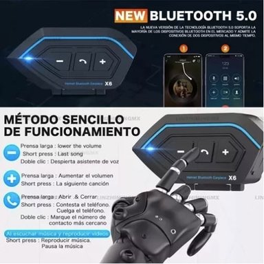 AUDÍFONOS PARA CASCO DE MOTOS RIQUI BLUETOOTH IMPERMEABLES - 6