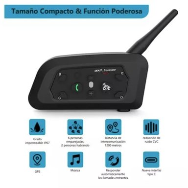 INTERCOMUNICADOR RIQUI V6PRO PARA CASCO DE MOTOCICLETA - 3