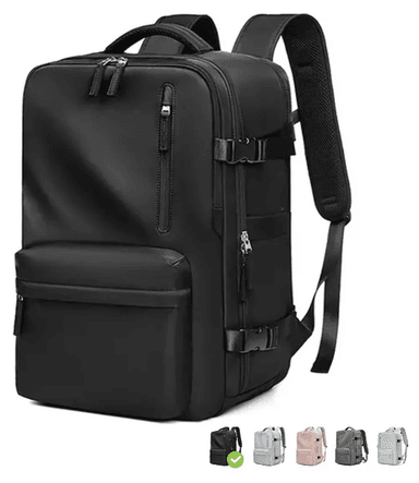 MOCHILA DE VIAJE IMPERMEABLE AVIÓN APROBADO CAPACIDAD DE 40L NEGRO - 1