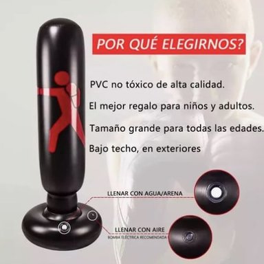 SACO DE BOXEO DE PIE INFLABLE 160CM - 4