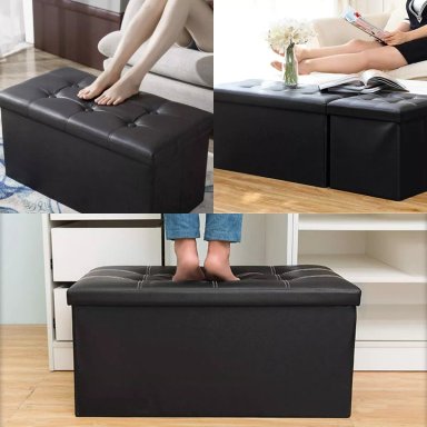 BANQUETA BAUL PUFF BAUL NEGRO - 5
