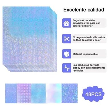 48 HOJAS LAMINADO FRIO HOLOGRAFICO - 3