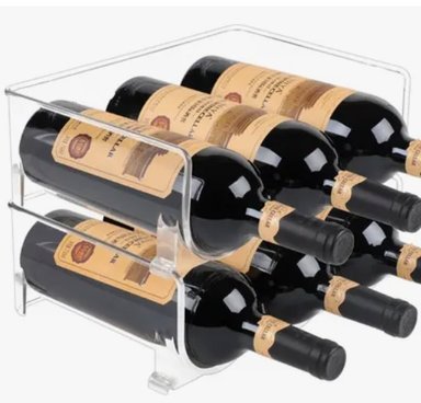 SOPORTE PARA TRES BOTELLAS DE VINO APILABLES REFRIGERADOR - 1