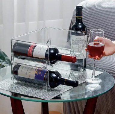 SOPORTE PARA TRES BOTELLAS DE VINO APILABLES REFRIGERADOR - 3