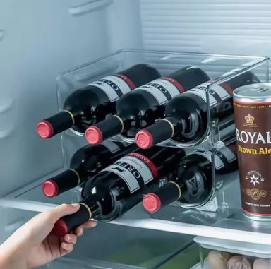 SOPORTE PARA TRES BOTELLAS DE VINO APILABLES REFRIGERADOR - 4