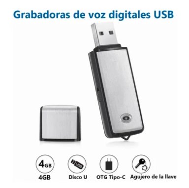 MINI GRABADORA DE VOZ ESPIA CON MICROFONO/USB - 4