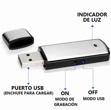 MINI GRABADORA DE VOZ ESPIA CON MICROFONO/USB - 5